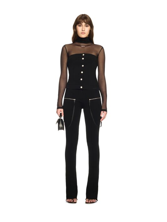 OFF WHITE Black Jersey Corset Top BLACK OWAD25TS25JER001