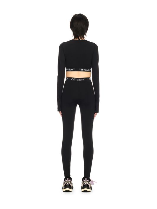OFF WHITE Leggings Neri Con Banda Logata NERO OWVV003S25JER001