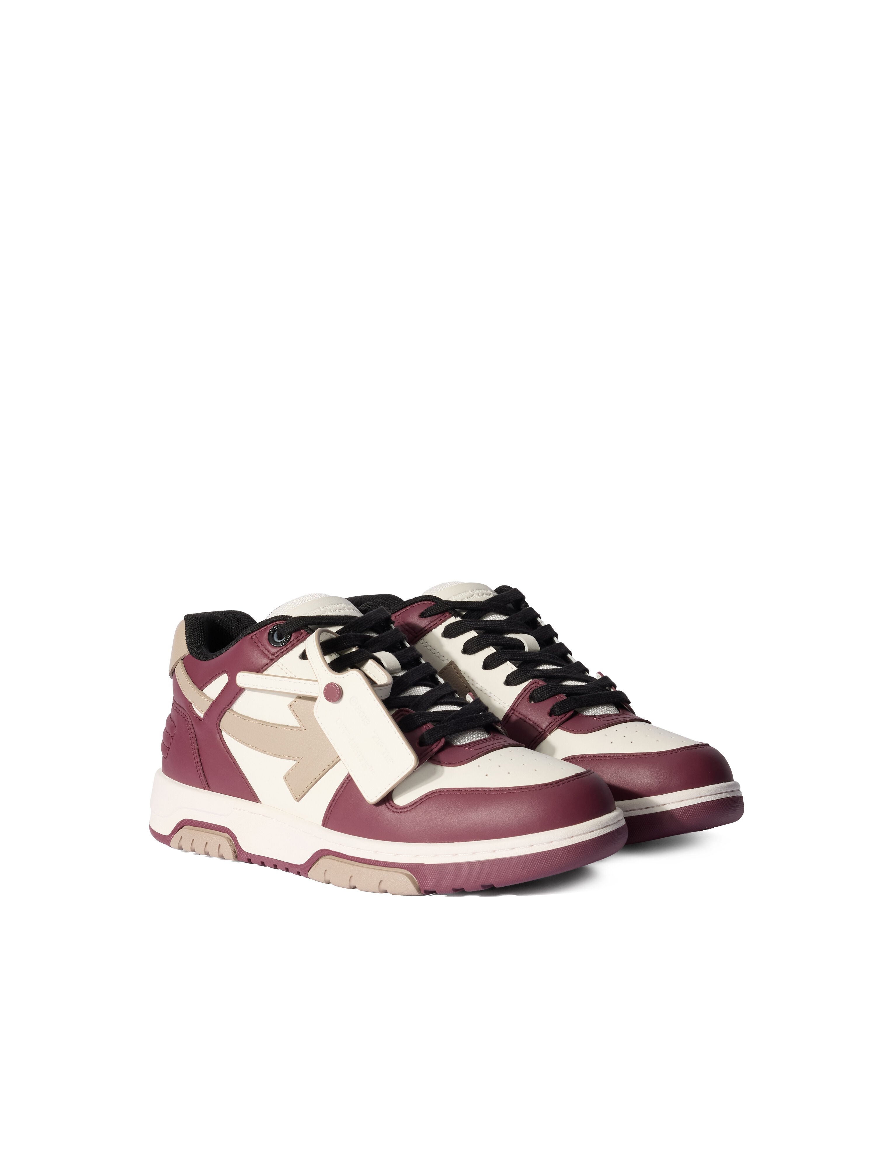 OFF WHITE Out Of Office Sneakers WHITE - BURGUNDY OMIA189F25LEA003