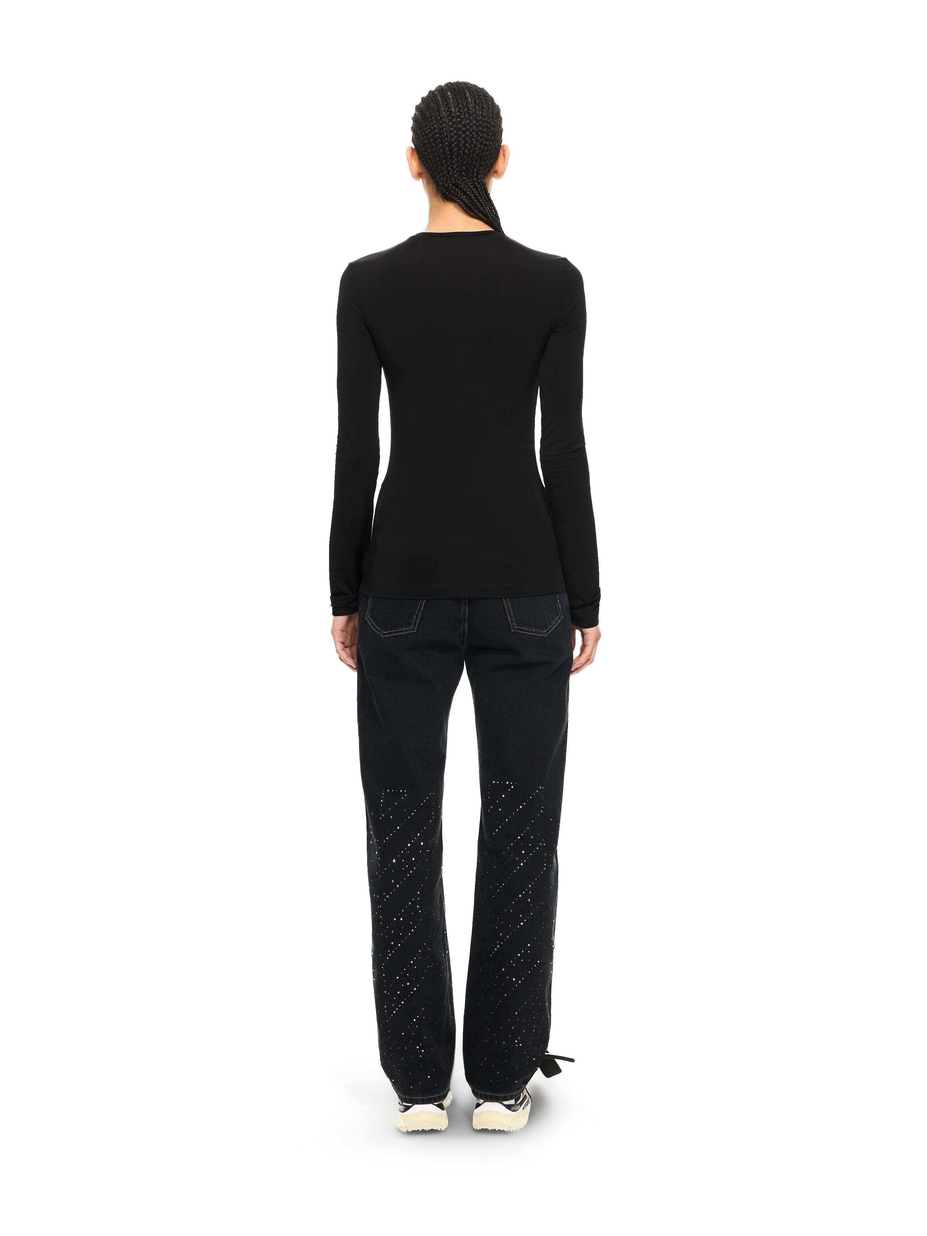 OFF WHITE OW X Swarovski Second Skin Crewneck Black-White 2AD136S26JER003