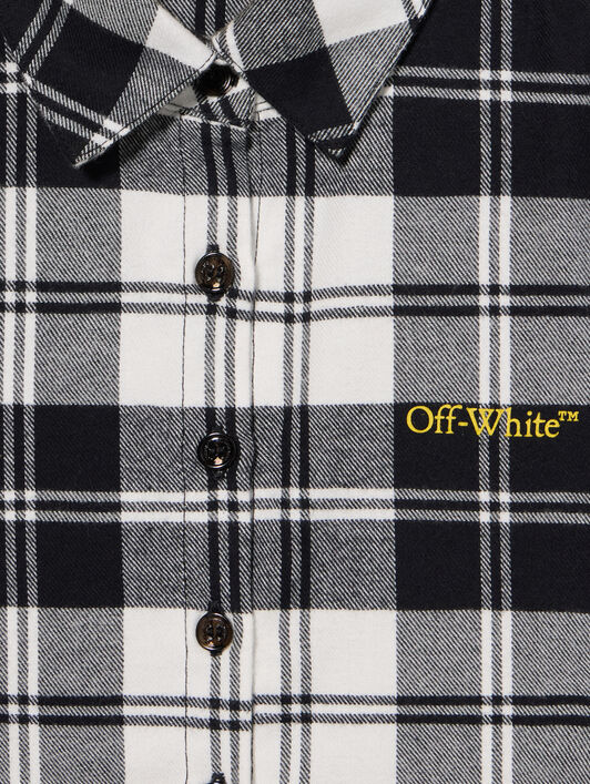 Bookish Diagonal Flannel Shirt OFF WHITE Bookish Diagonal Flannel Shirt BLACK - YELLOW OGGA01CF25FAB001