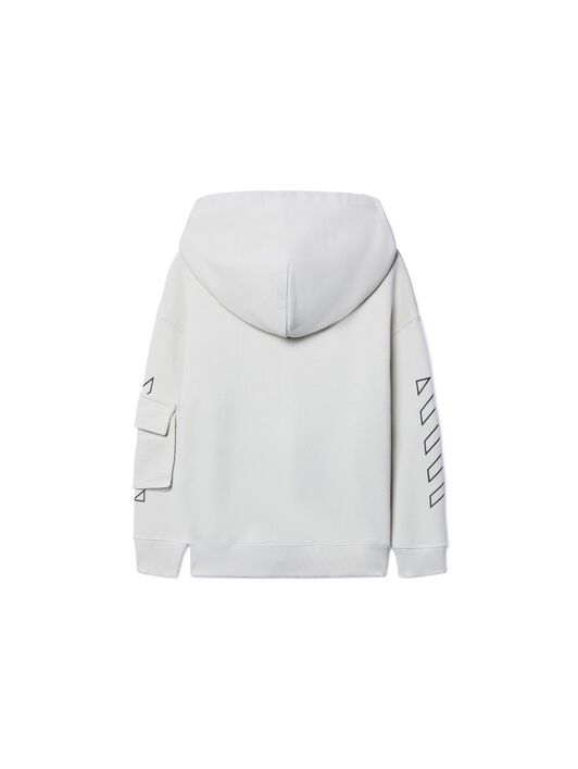 OFF WHITE Diagonal Bookish Hoodie Mit Reißverschluss GRAU OBBE005S25FLE001