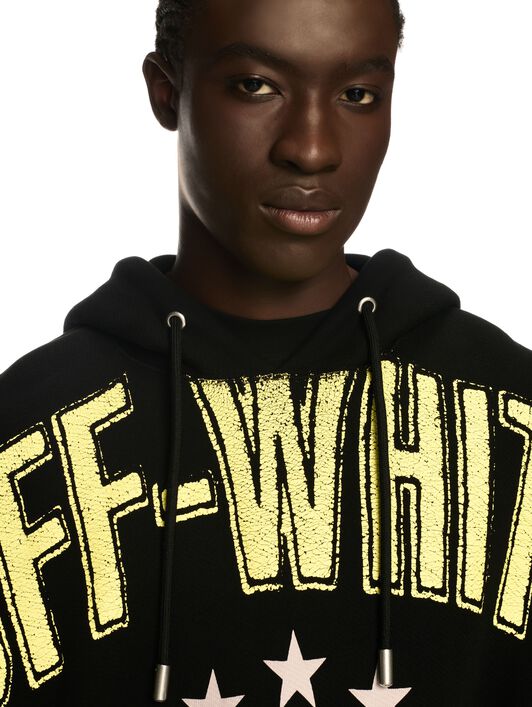 OFF WHITE Fresco Star Over Hoodie Black - Light Ye BLACK OMBB118S25FLE001