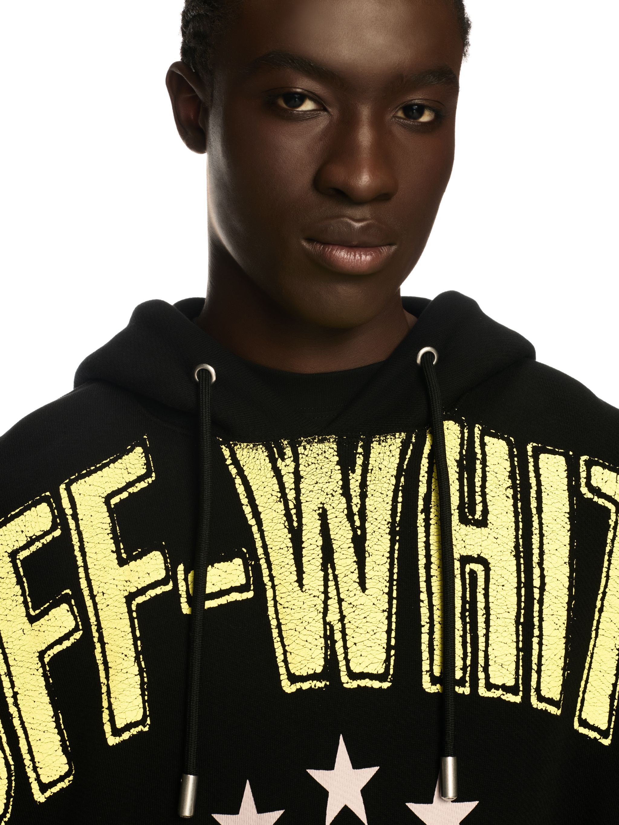 OFF WHITE Fresco Star Over Hoodie Black - Light Ye BLACK OMBB118S25FLE001