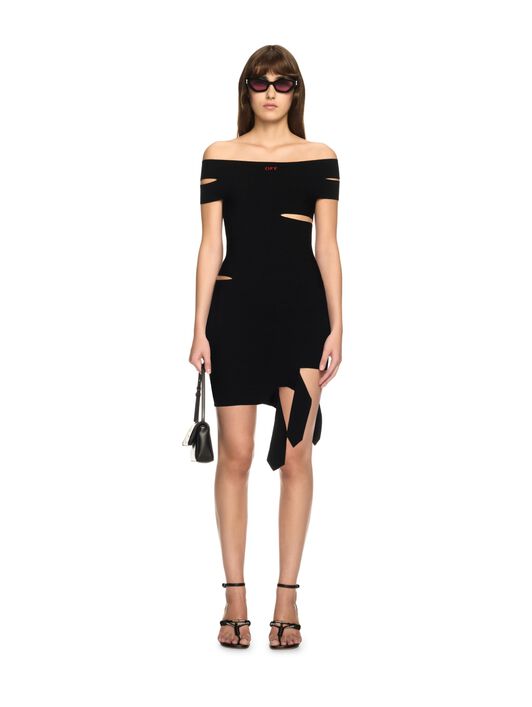 OFF WHITE Schwarzes Aurora Bandeau Mini-Kleid SCHWARZ OWHI12BS25KNI001