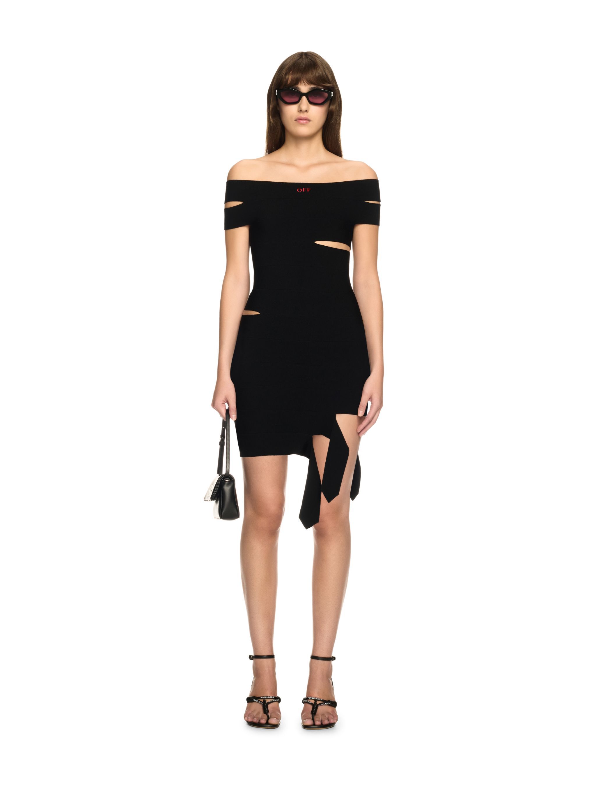 OFF WHITE Schwarzes Aurora Bandeau Mini-Kleid SCHWARZ OWHI12BS25KNI001