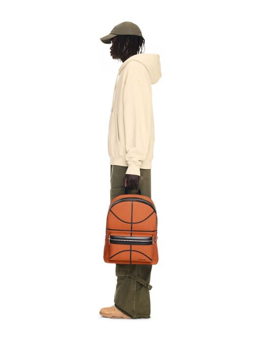 OFF WHITE BASKET ROUND BACKPACK ORANGE OMNB109F24LEA001