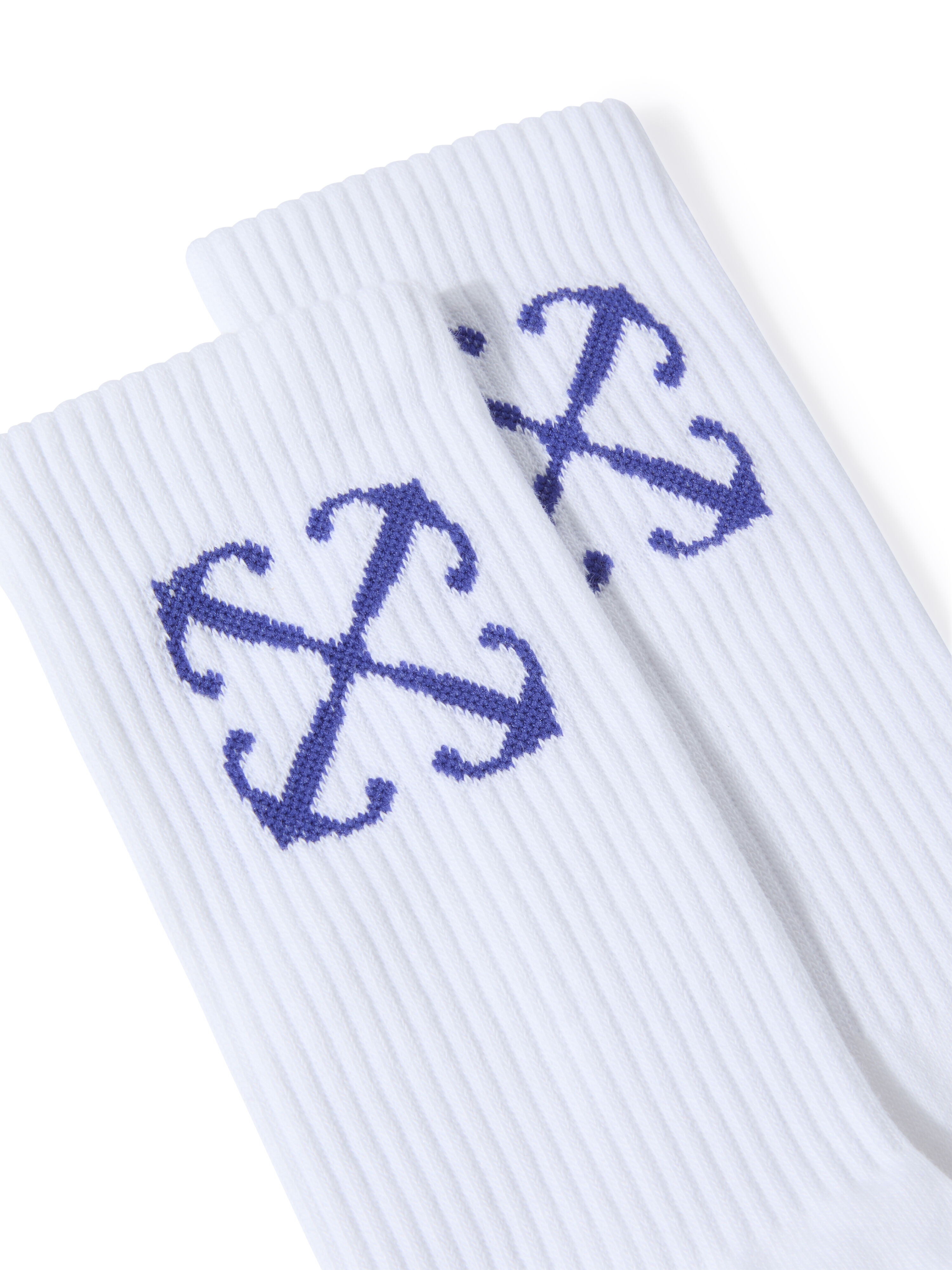 OFF WHITE Weiss/ Blaue Pfeil Mittelhohe Socken  OWRA039S25KNI001
