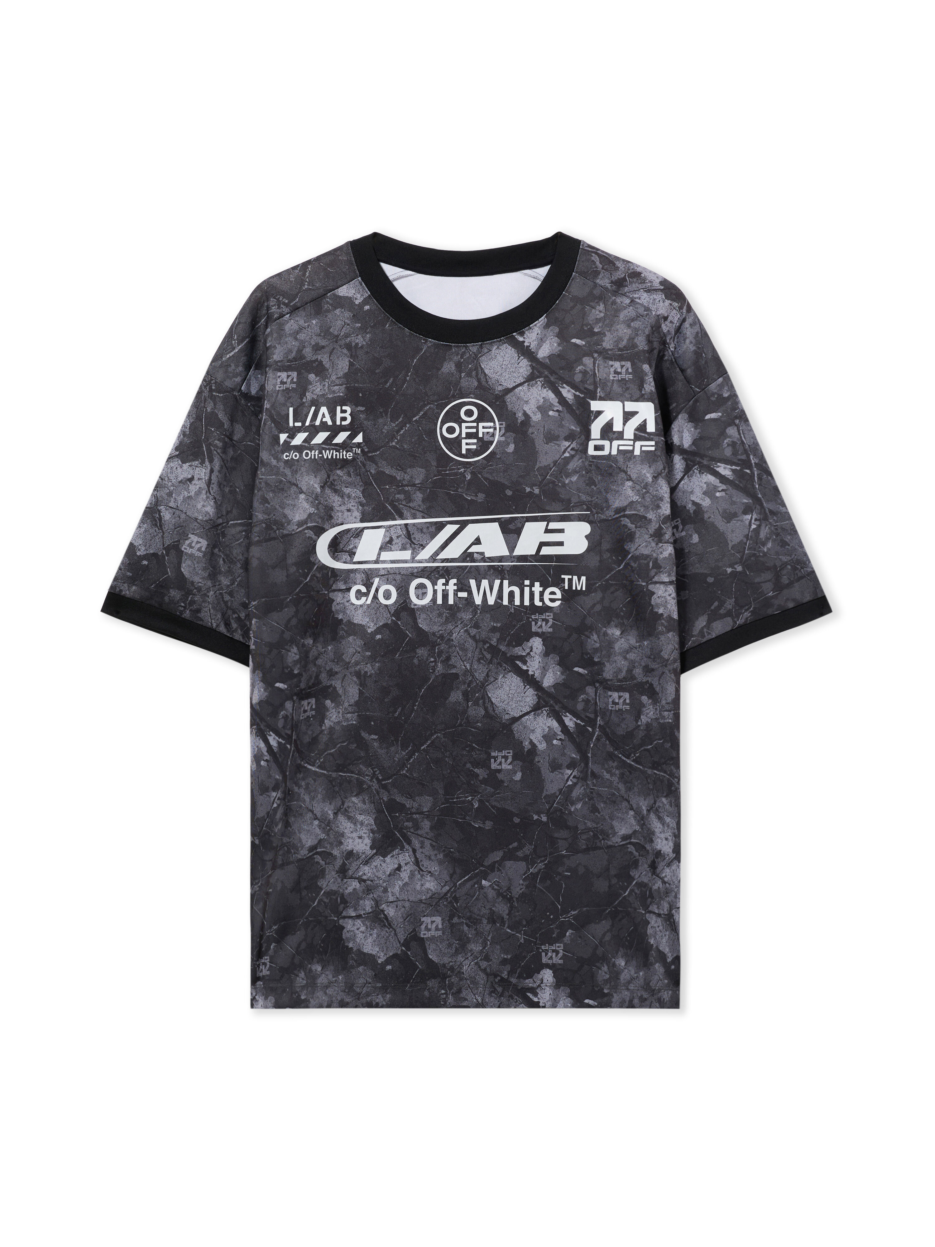 LAB L/AB Camo Soccer T-Shirt BLACK 44LABF26T074