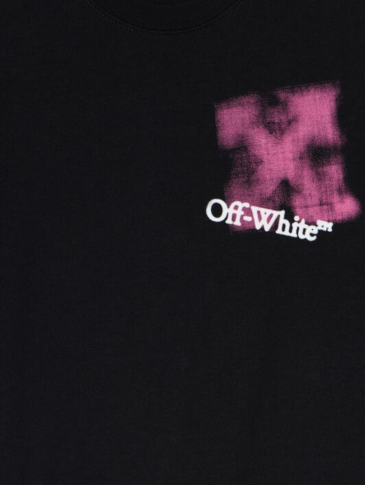 OFF WHITE Arrow Spray T-Shirt BLACK - FUCHSIA OGAA001F25JER005
