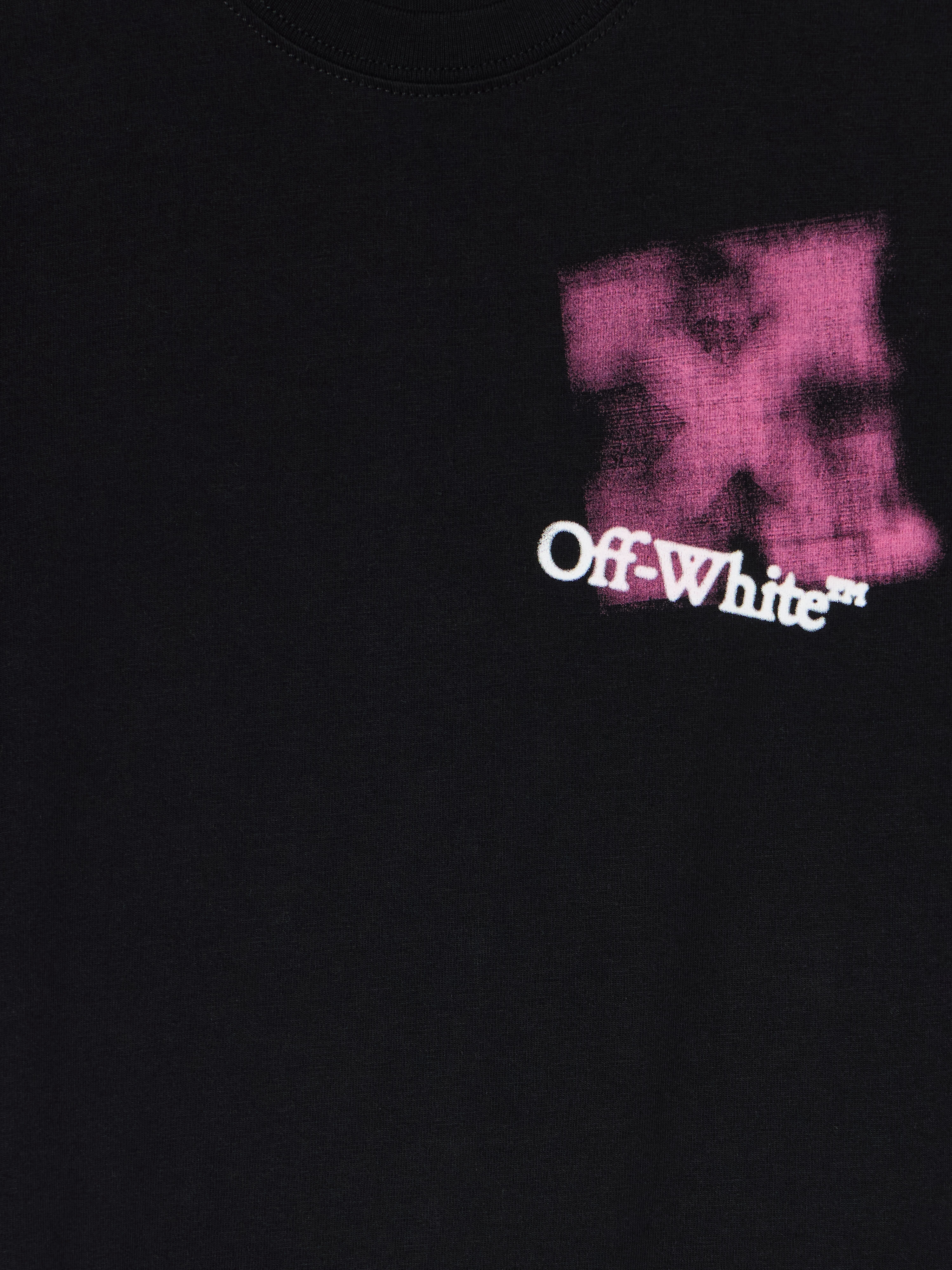 OFF WHITE Arrow Spray T-Shirt BLACK - FUCHSIA OGAA001F25JER005