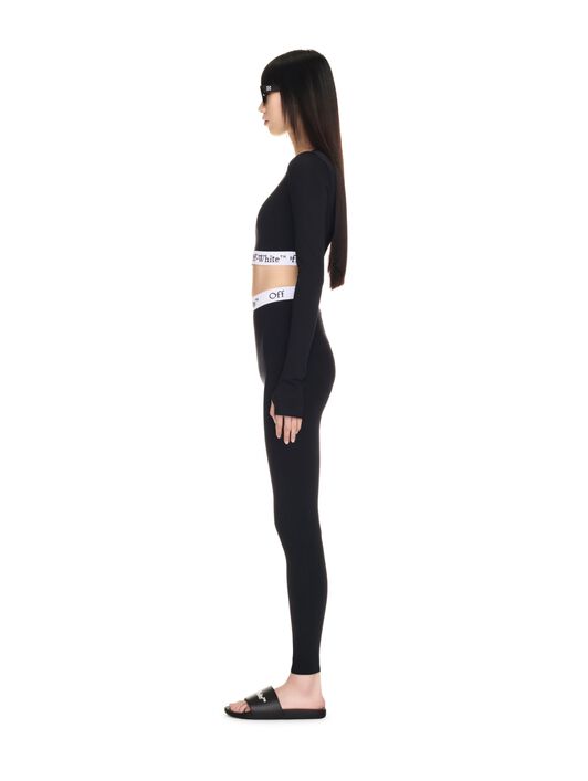 LEGGINGS CON BANDA LOGATA OFF WHITE LEGGINGS CON BANDA LOGATA NERO OWVV003F24JER001