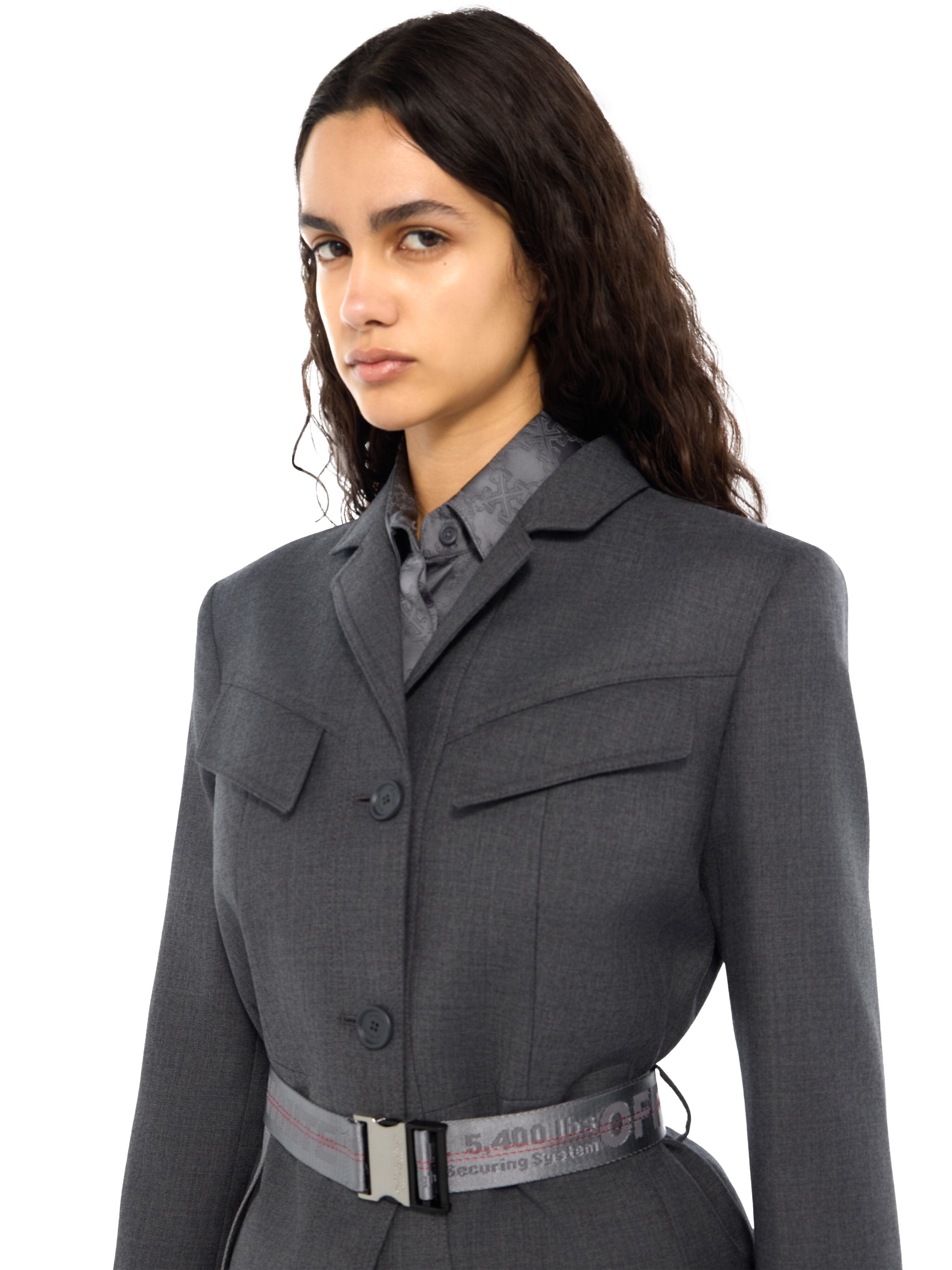 Industrial Belt Toybox Jacket OFF WHITE Industrial Belt Toybox Jacket Dark Grey Melange Dark Grey Melange 2FG00477T