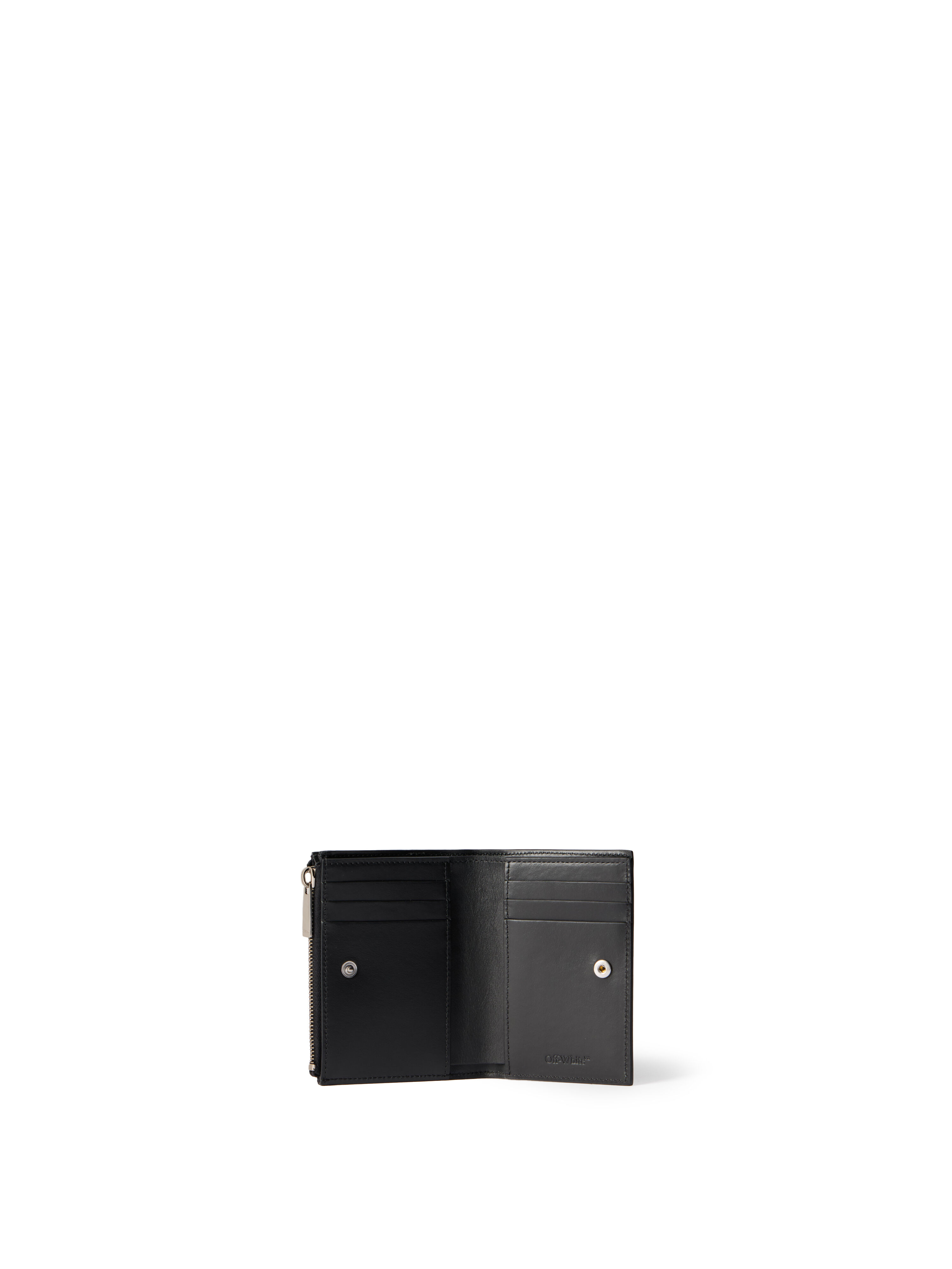 OFF WHITE Diagonal Bifold Zipped Wallet BLACK - WHITE DEGRADE OWNC064F25LEA001
