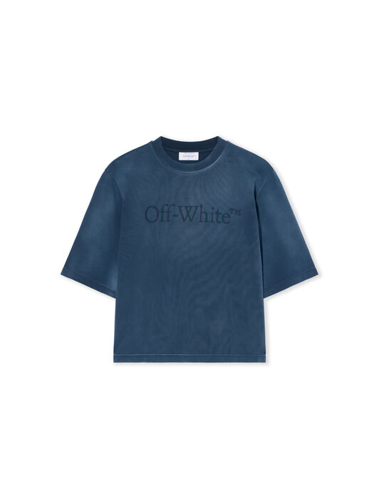 OFF WHITE Boxy Logo Tee SPRAY D. SAPPHIRE - SPRAY D. SAPPHIRE OWAA124F25JER007