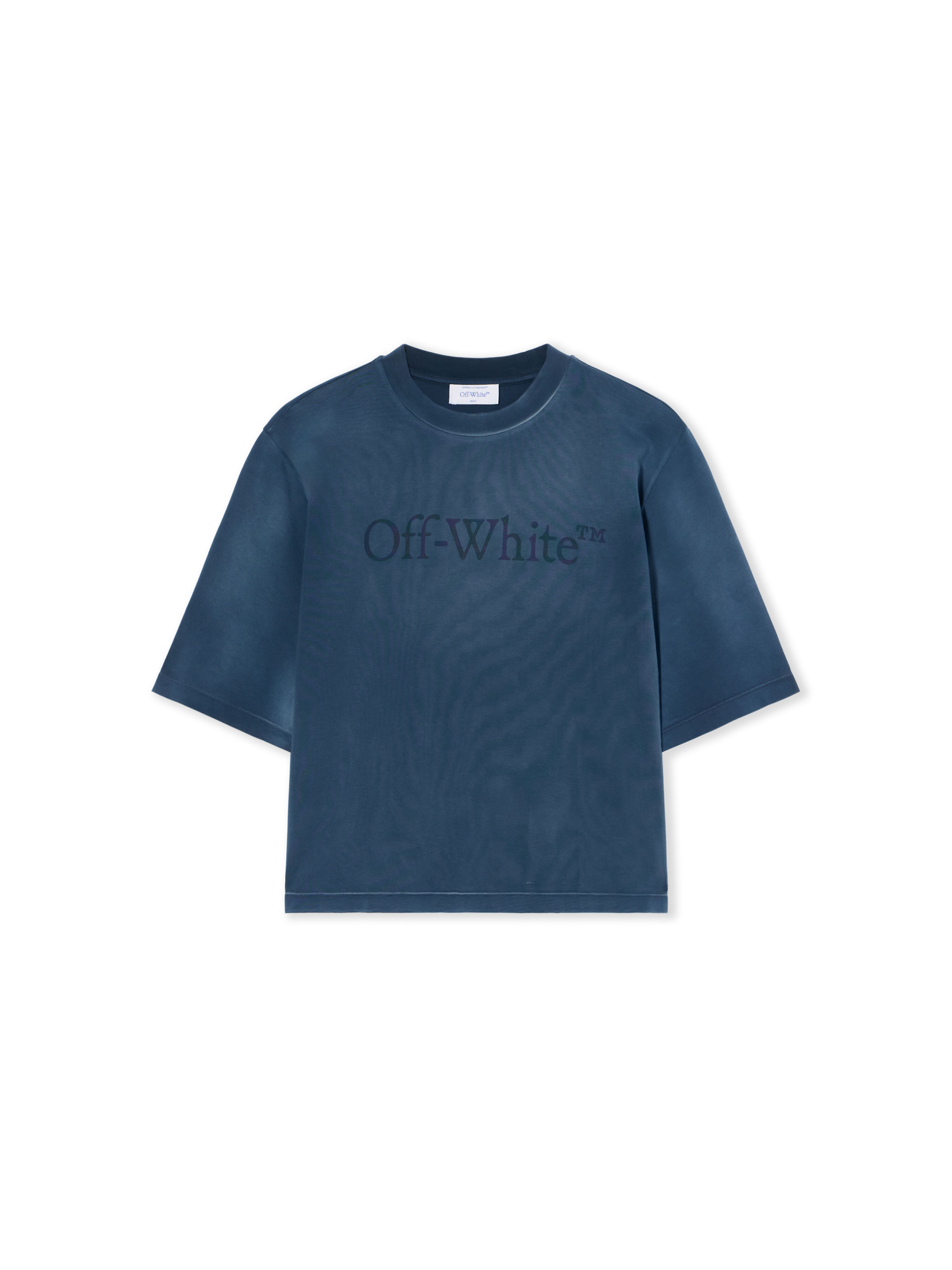 OFF WHITE Boxy Logo Tee SPRAY D. SAPPHIRE - SPRAY D. SAPPHIRE OWAA124F25JER007