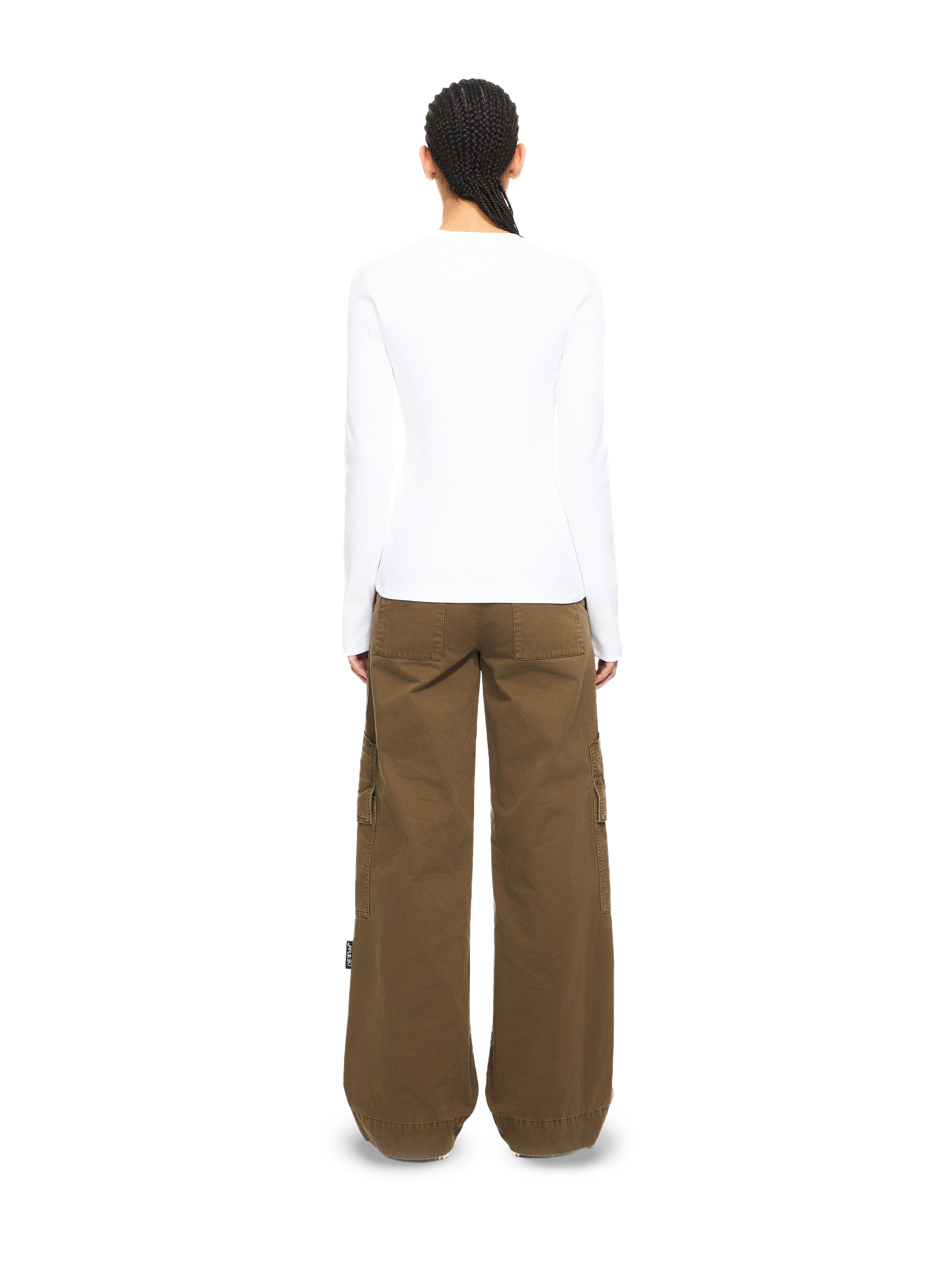 Off Stamp Ribbed Long-Sleeved Crewneck OFF WHITE Off Stamp Ribbed Long-Sleeved Crewneck White-Black 2AD136S26JER001