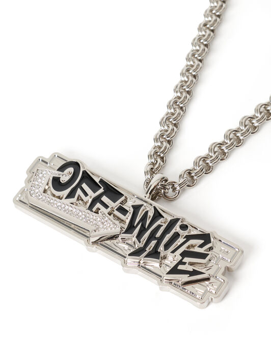 Bling Strass Wall Chain Necklace OFF WHITE Bling Strass Wall Chain Necklace SILVER - SILVER OMOB162S26MET001