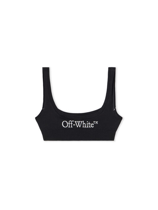 OFF WHITE Off Stamp Seamless Bra BLACK - WHITE OWVO05NC99KNI001