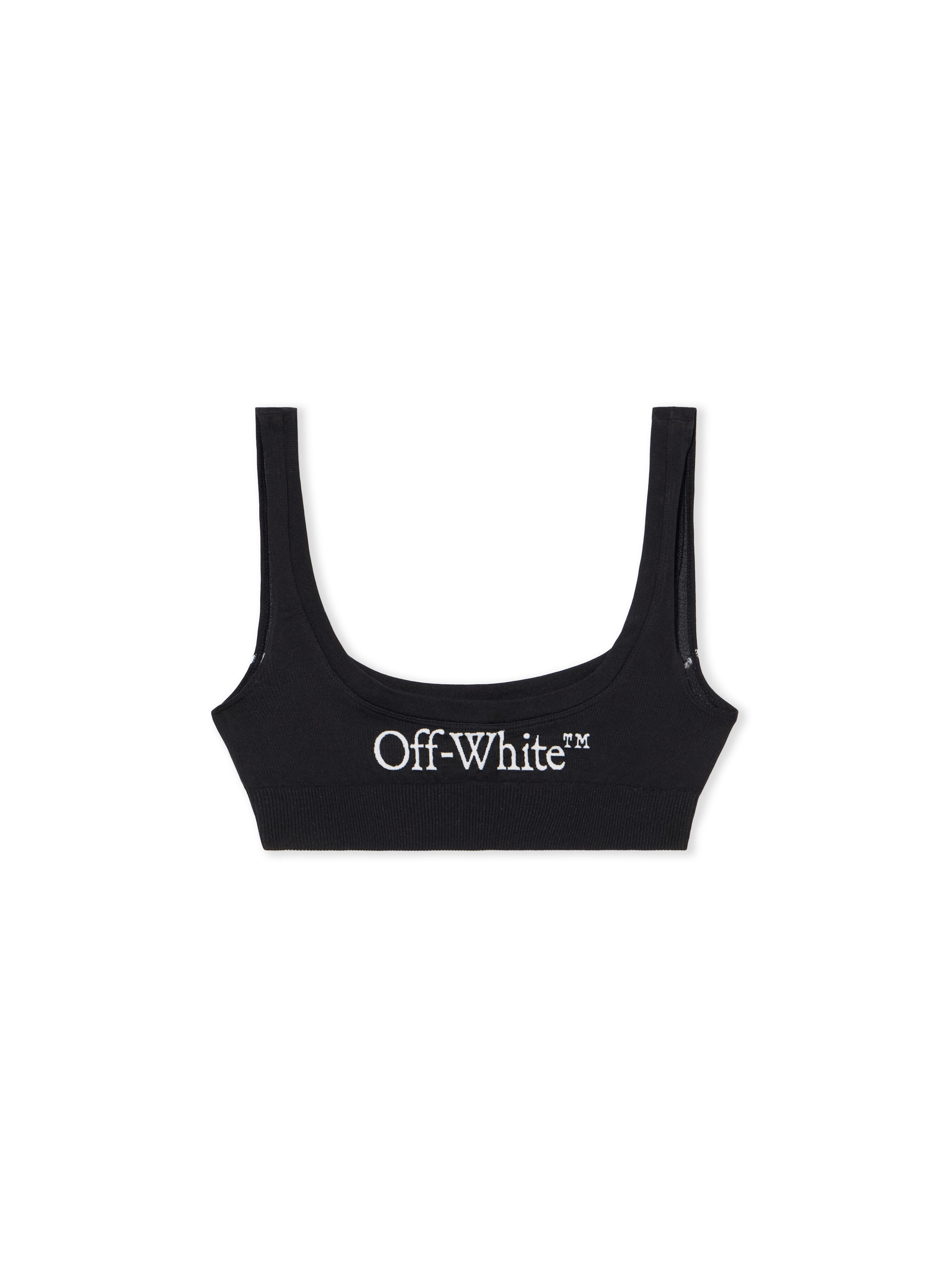OFF WHITE Off Stamp Seamless Bra BLACK - WHITE OWVO05NC99KNI001