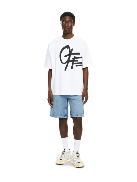 OFF WHITE Spray Logo Skate S/S Tee WHITE 44MAA120S26J00L