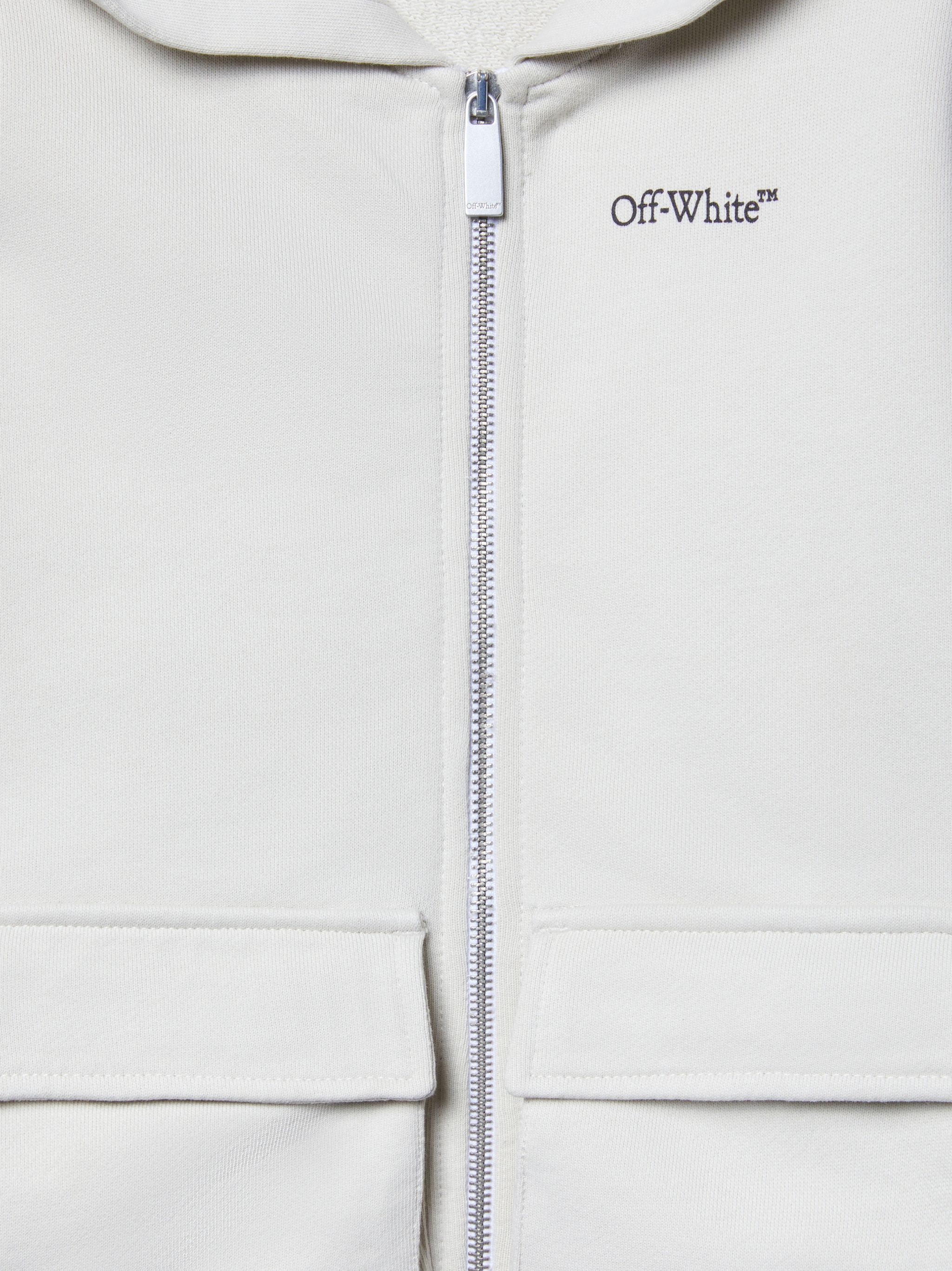 OFF WHITE Diagonal Bookish Hoodie Mit Reißverschluss GRAU OBBE005S25FLE001
