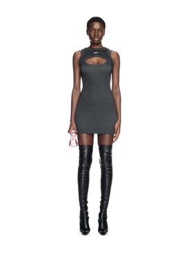 OFF WHITE Off Stamp Rib Cut Out Dress GREY OWDB496F24JER001
