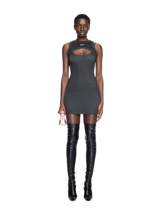 OFF WHITE Off Stamp Rib Cut Out Dress GREY OWDB496F24JER001