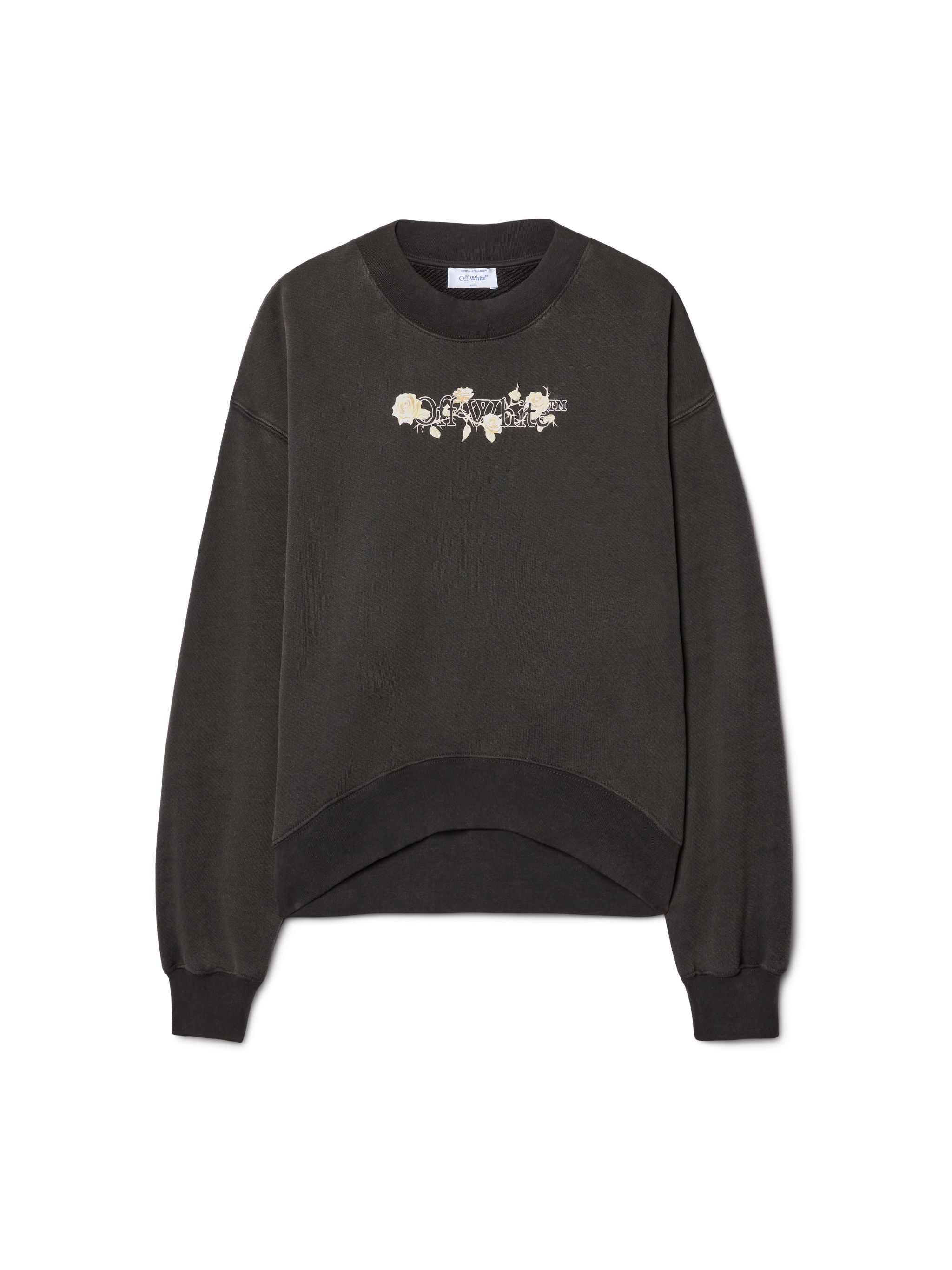 OFF WHITE Schwarzes Sweatshirt Mit Rosen SCHWARZ OWBA075S25FLE001