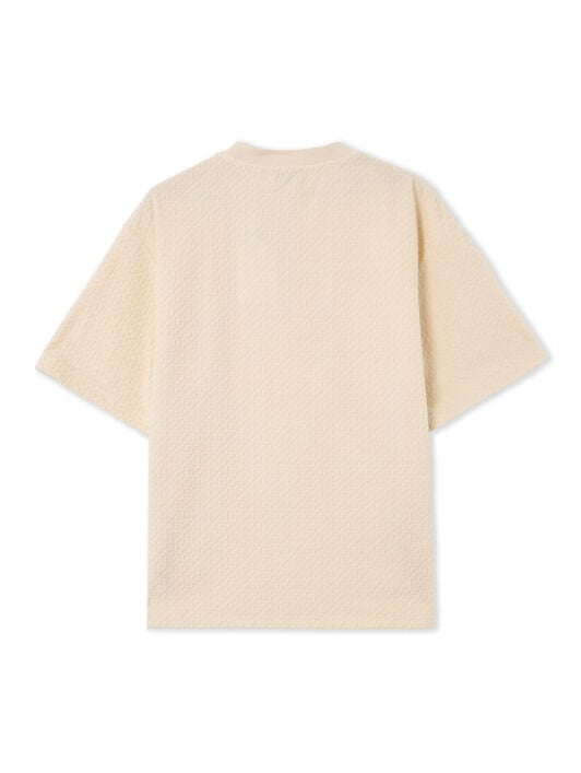 OFF WHITE Towel Terry All Over Logo T-Shirt VANILLA ICE 44MKS073F5002