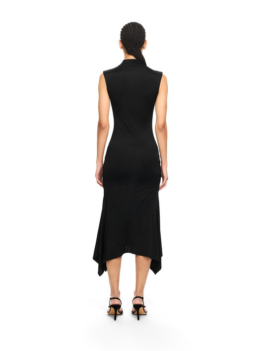 OFF WHITE Fluid Sleeveless Midi Dress Black-Black 2DB578S26JER001