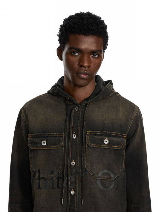 Bookish Hooded Denim Shirt OFF WHITE Bookish Hooded Denim Shirt DIRTY BLACK 44MYD05XF26D002