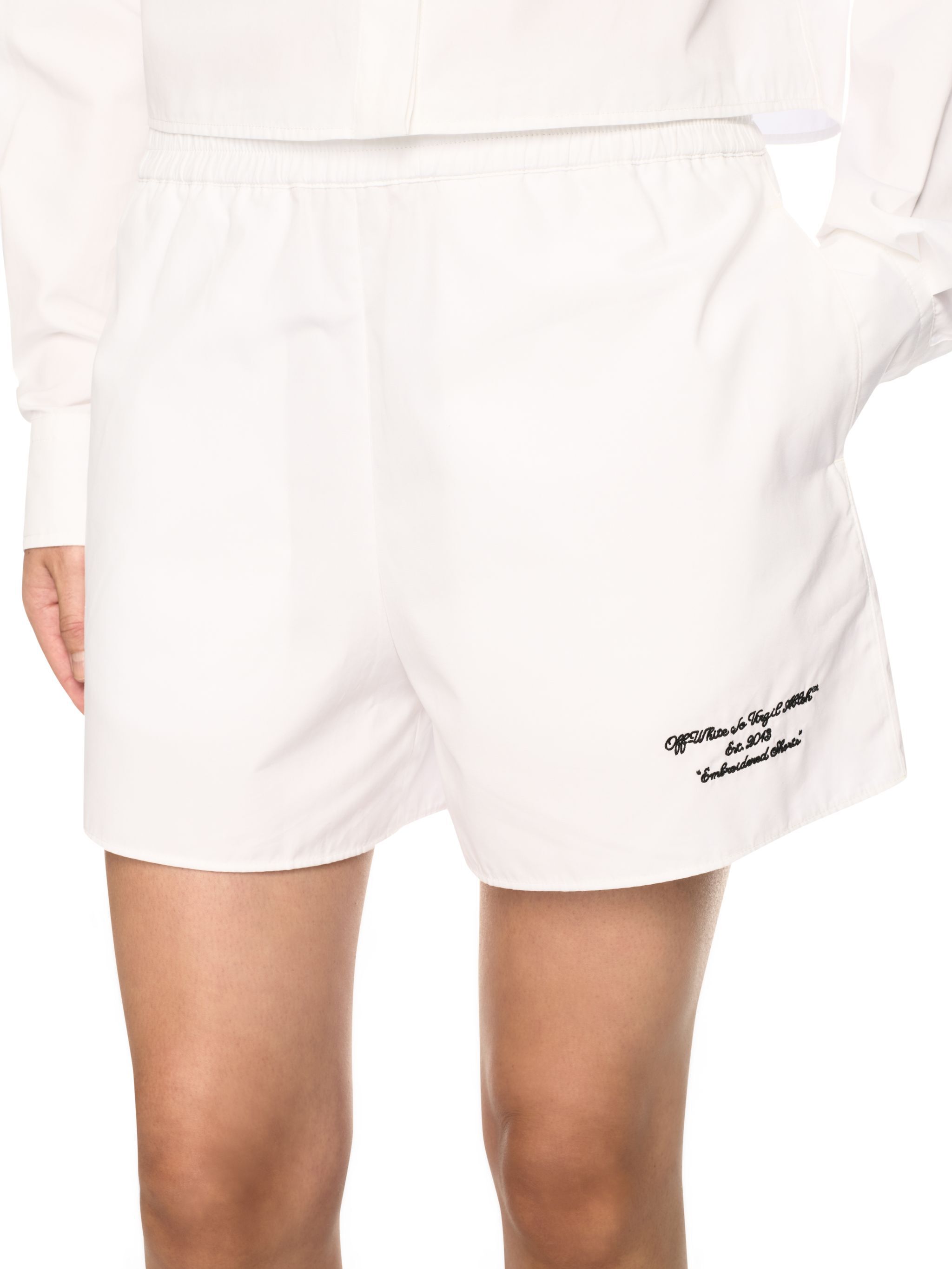 OFF WHITE White Poplin Shorts WHITE OWCB05DS25FAB001