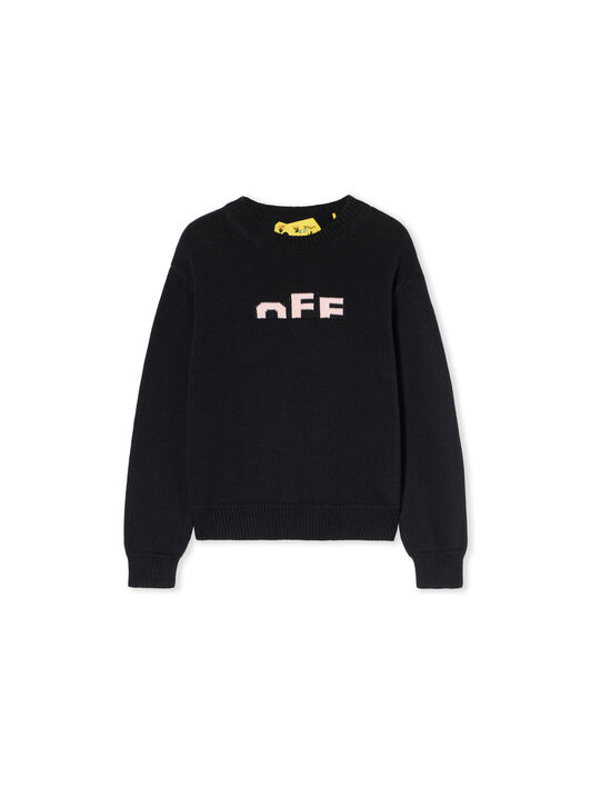 Type Logo Sweater OFF WHITE Type Logo Sweater BLACK - SOFT PINK OGHE002F25KNI001