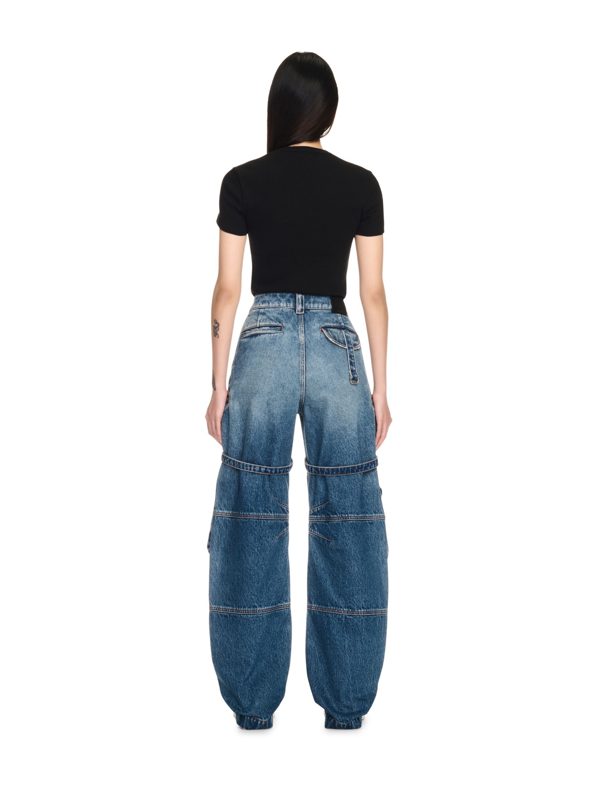 OFF WHITE Cargo Over Pants BLUE OWYB018C99DEN001