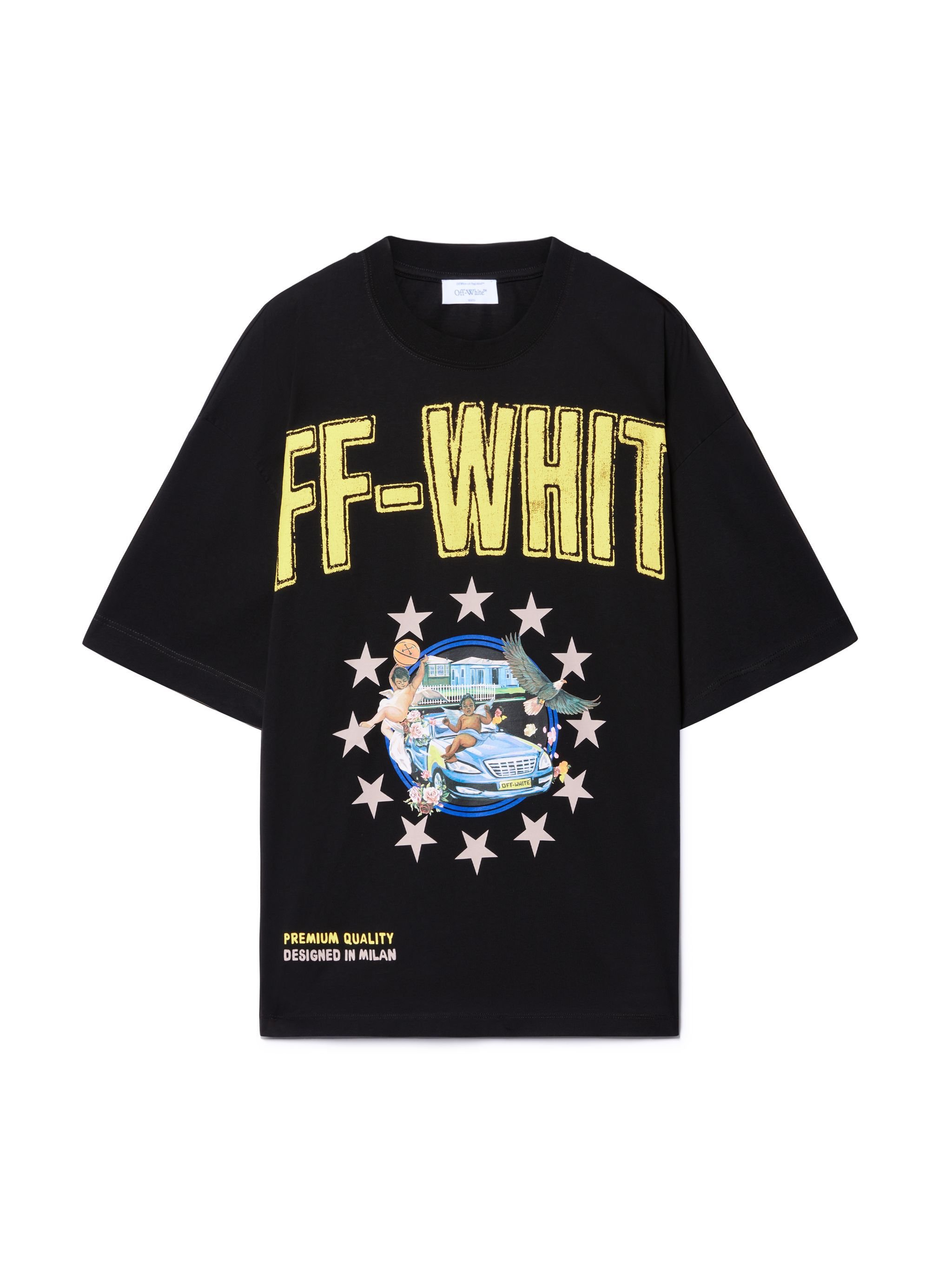 OFF WHITE Fresco Star Over S/S Tee Black - Light Y BLACK OMAA161S25JER001
