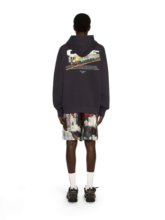 OFF WHITE Train Off Skate Hoodie DARK SAPPHIRE - WHITE OMBB085F25FLE007