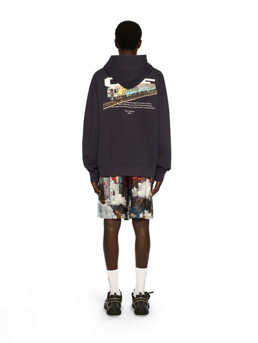 Train Off Skate Hoodie OFF WHITE Train Off Skate Hoodie DARK SAPPHIRE - WHITE OMBB085F25FLE007