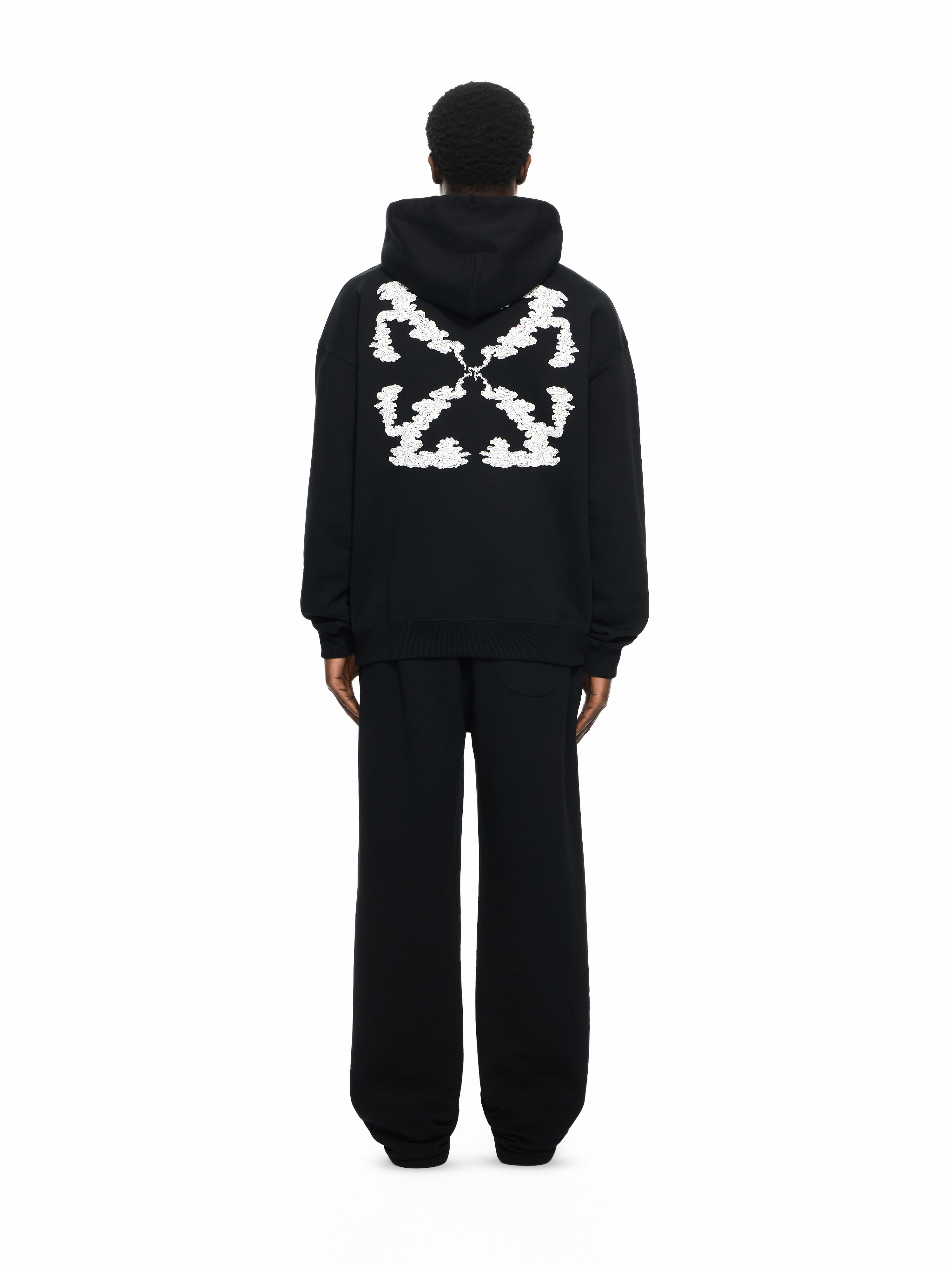 OFF WHITE Cloud Arrow Skate Hoodie BLACK-WHITE 44MBB085G5F00J