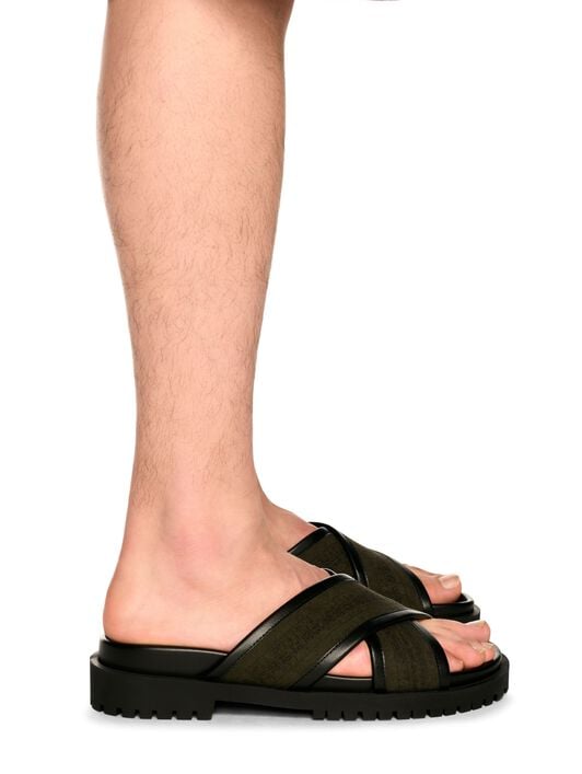 OFF WHITE Grün/Schwarz Chicago Crisscross Sandalen GRÜN OMIH002S25FAB001