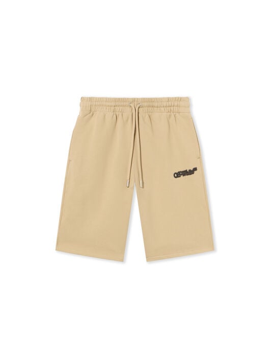 OFF WHITE Spray Arrow Skate Sweatshorts CREME BRULÉE - BLACK OMCI013S25FLE003