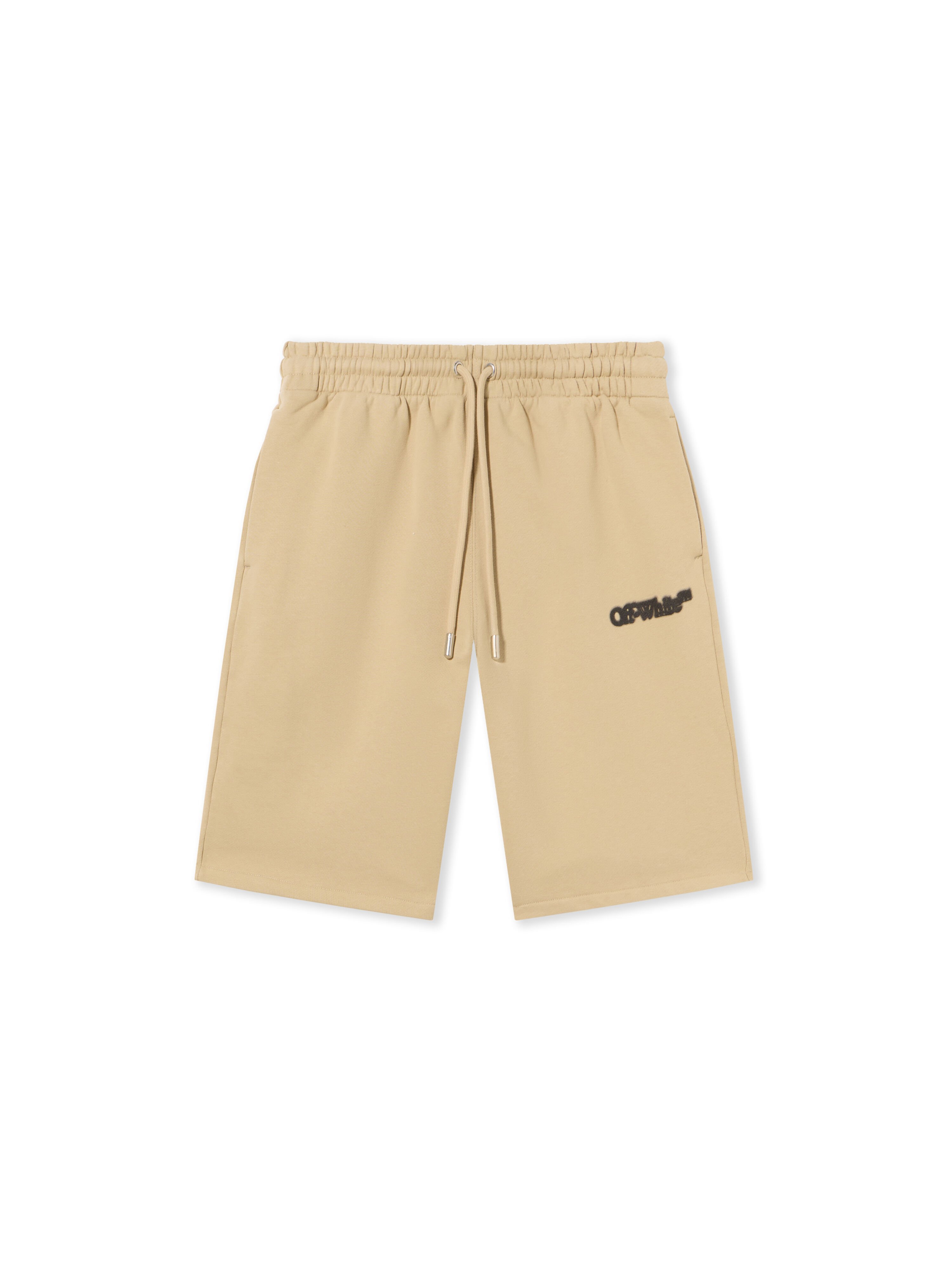 OFF WHITE Spray Arrow Skate Sweatshorts CREME BRULÉE - BLACK OMCI013S25FLE003
