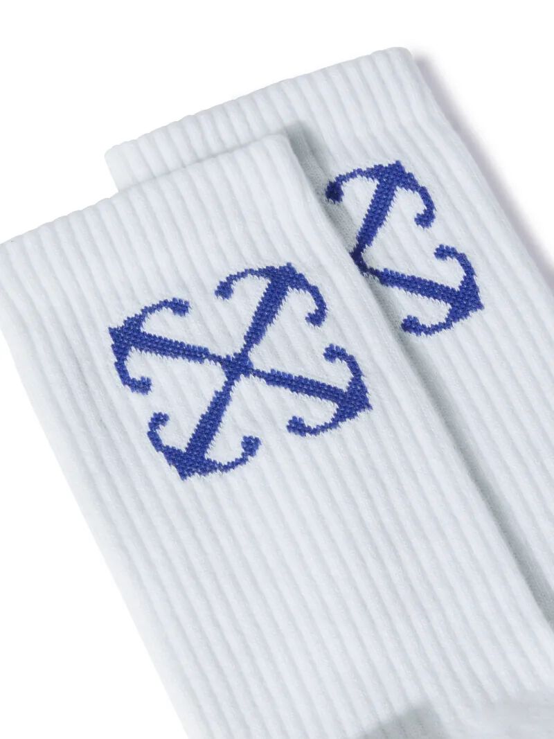 OFF WHITE Calzini Medi Con Motivo Arrow Bianco/Blu BIANCO OMRA080S25KNI001