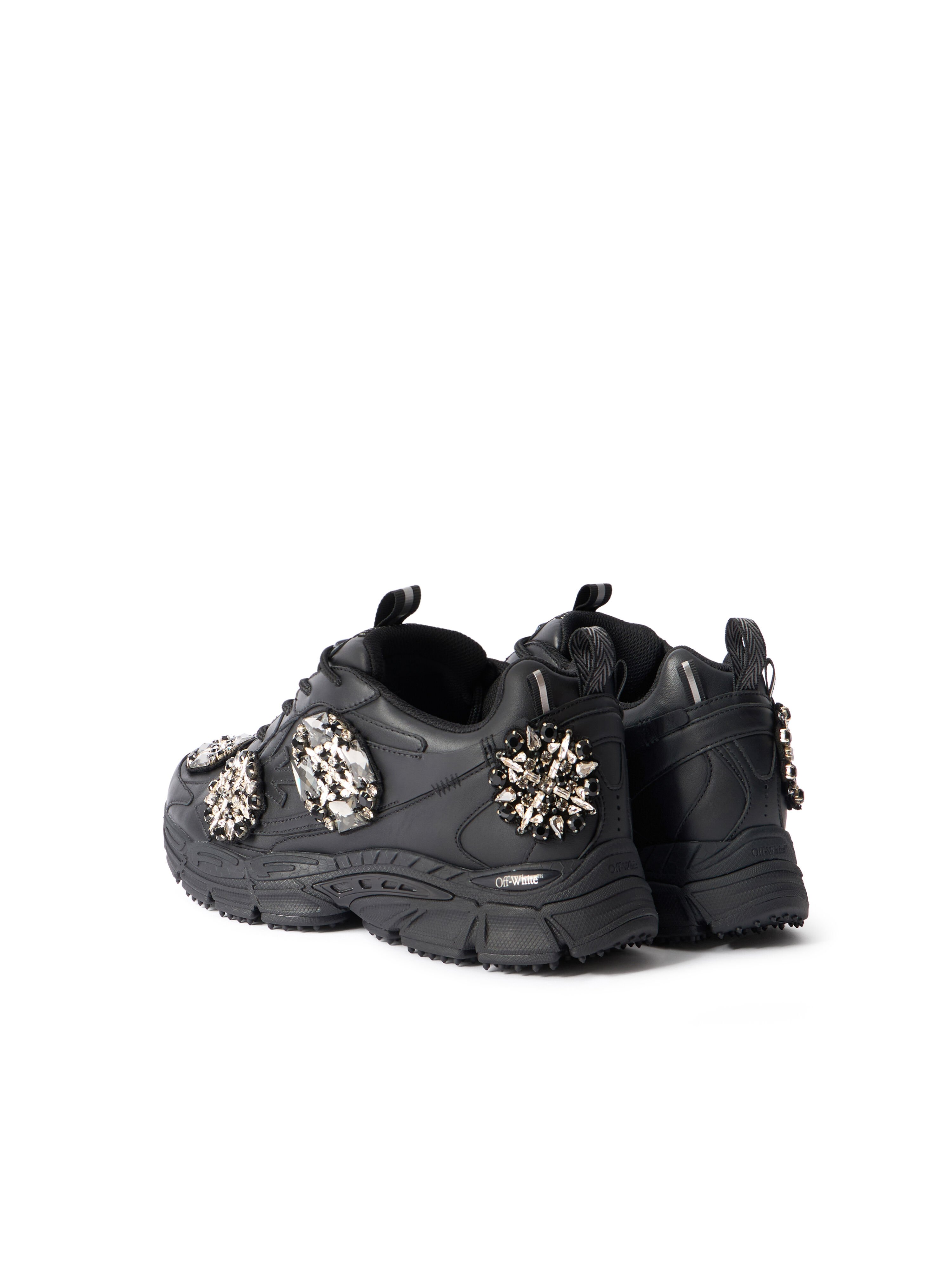 OFF WHITE Be Right Back Bejeweled Sneakers BLACK - SILVER OMIA295Z26LEA003