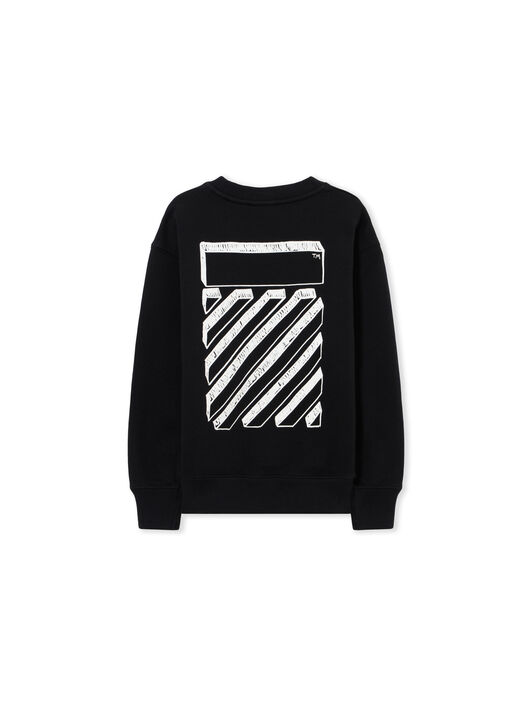 OFF WHITE Scribble Diag Crewneck BLACK 44BBA001S26F008