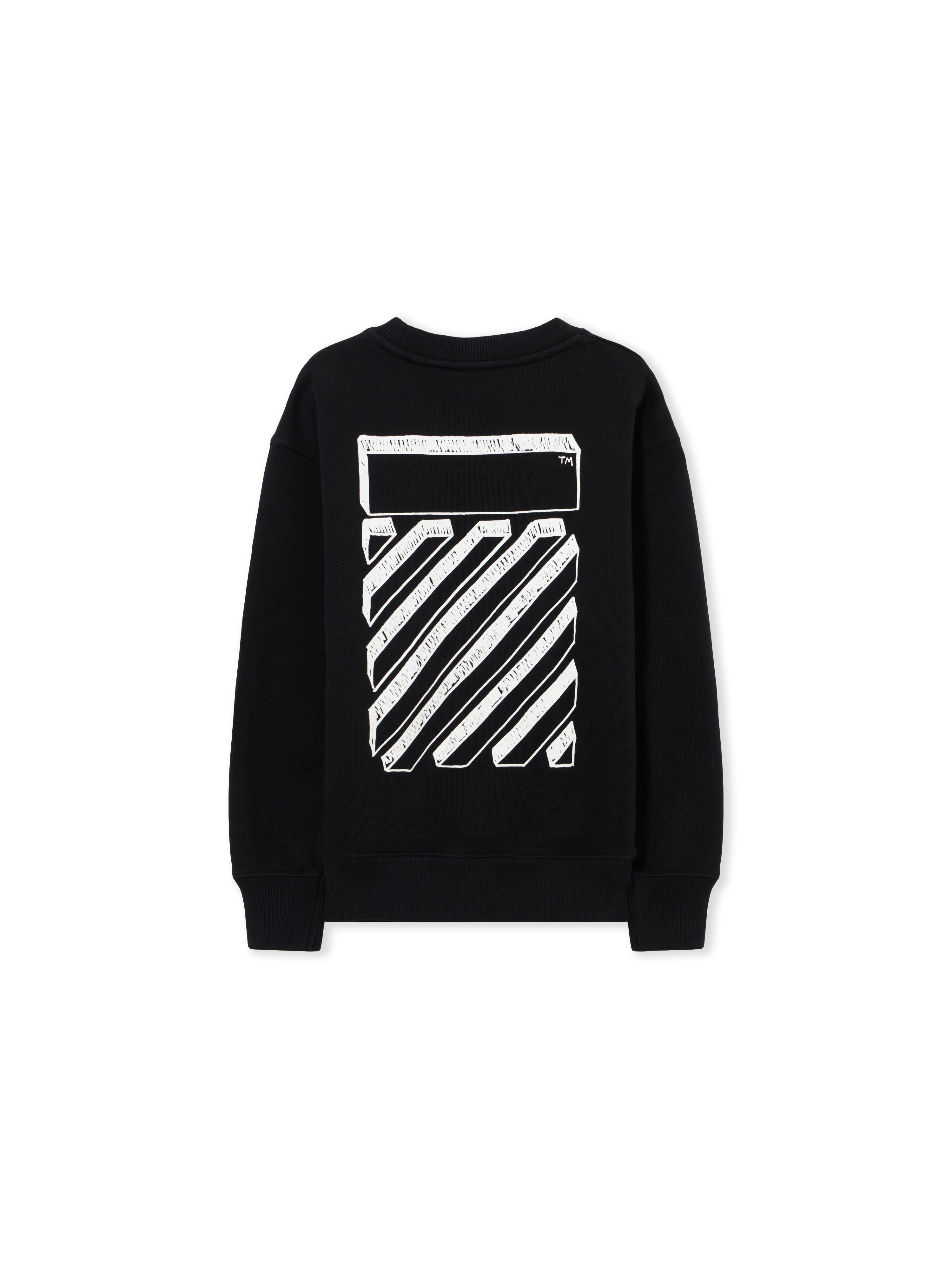 OFF WHITE Scribble Diag Crewneck BLACK 44BBA001S26F008
