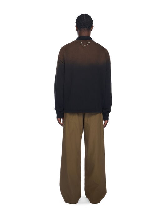 Gradient Fleece Polo Shirt OFF WHITE Gradient Fleece Polo Shirt DIRTY BLACK - DIRTY BLACK OMAD00NF25FLE007