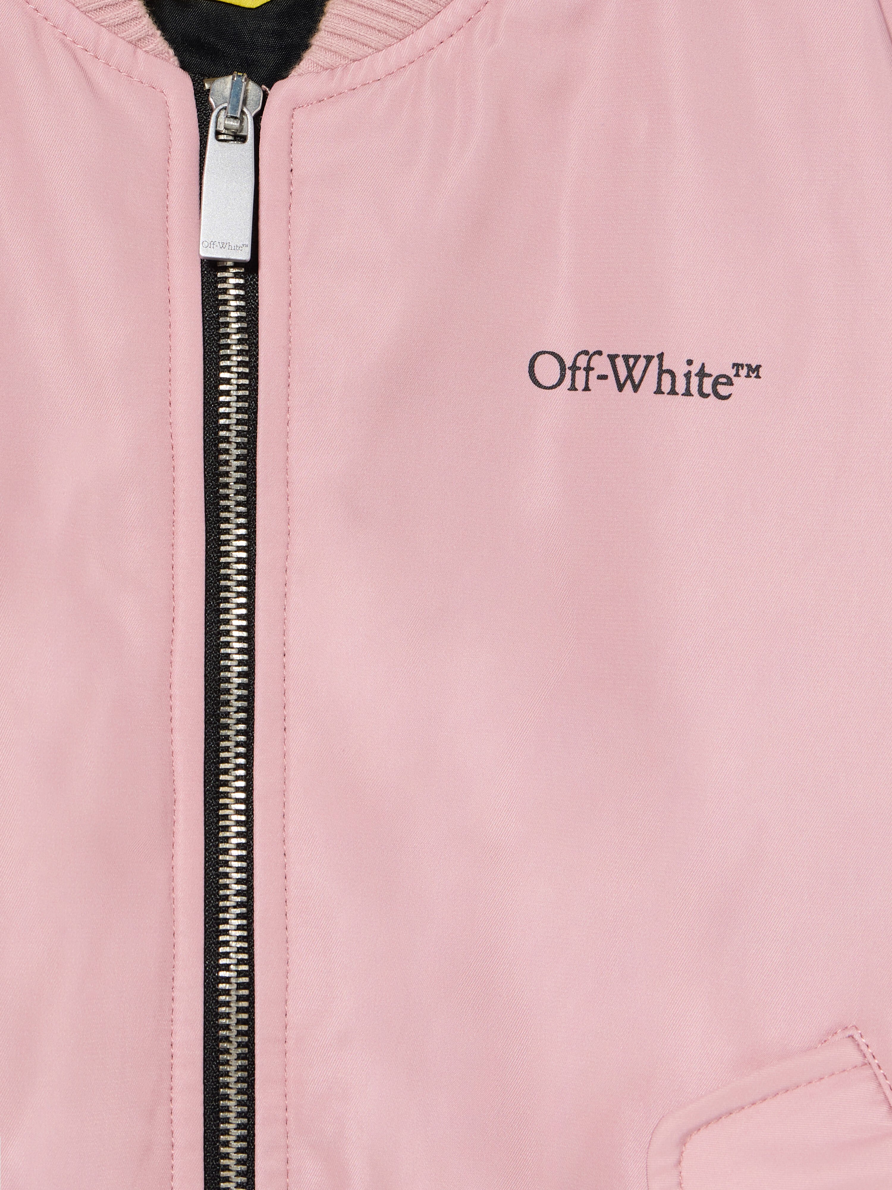 OFF WHITE Bookish Diagonal Bomber Jacket ROSE PINK - BLACK OGEH004F25FAB001