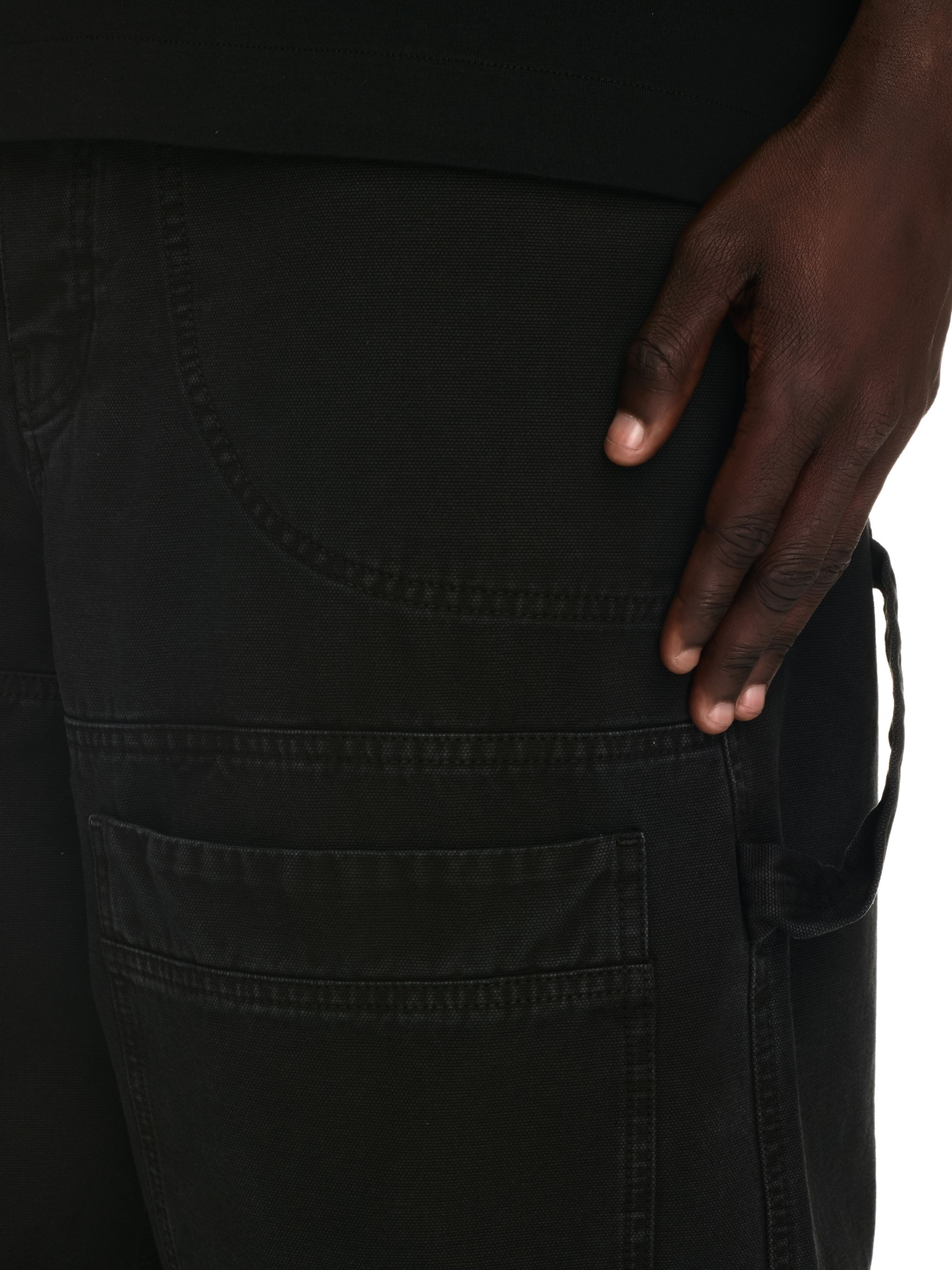 OFF WHITE Black Canvas Carpenter Pants BLACK OMCE044C99FAB001