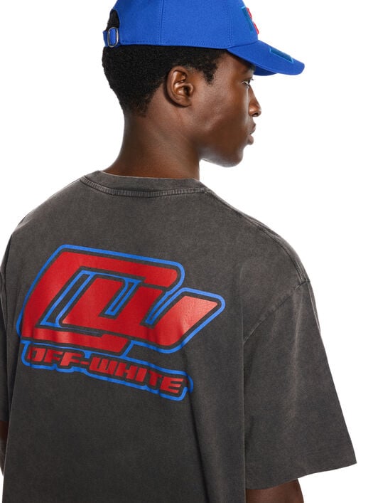 OFF WHITE Desert Ow Skate S/S Tee VINTAGE BLACK - DAZZLING BLUE + HIGH RIS OMAA120W25JER001